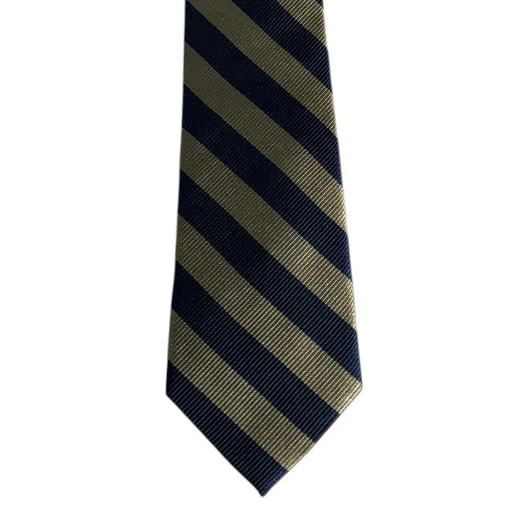 Smith & Logsdon‎ Mens Woven Tie Striped Blue Tan Preppy Academia New